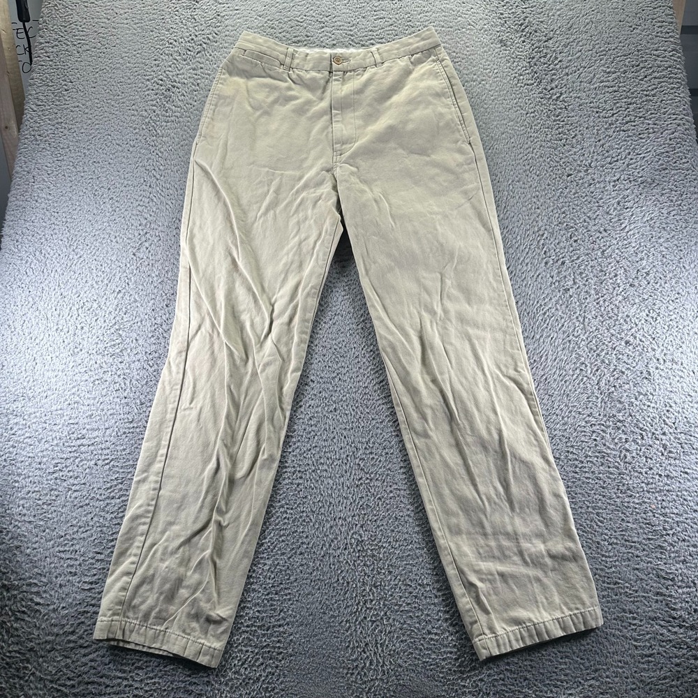 Structure Pant Mens 32x32 Beige Cotton Chino Straight Leg Preppy Business Career